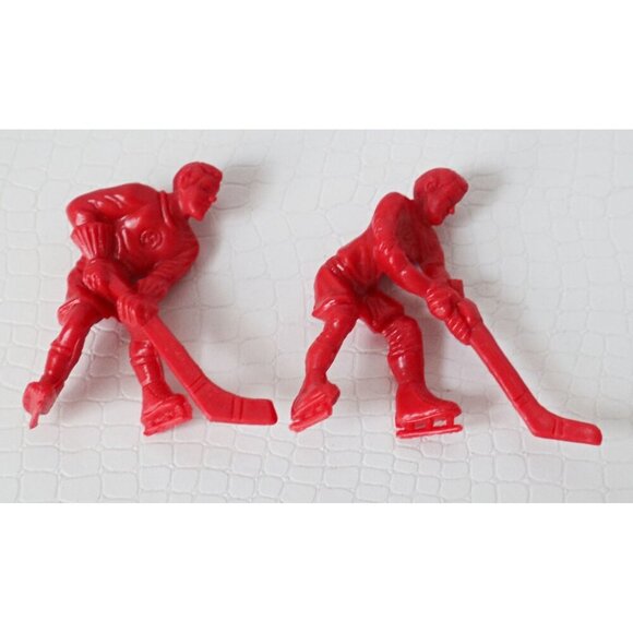 1956 - 1957 Set of 6 Kelloggs Corn Flakes Premium Plastic Red Hockey Men Vintage - Picture 3 of 5